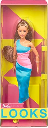 Barbie Looks - Brunette Color Block One-Shoulder Midi Dress Ages 6+