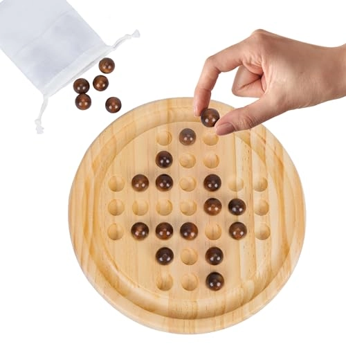 Wooden Solitaire Game - Rubber Wood