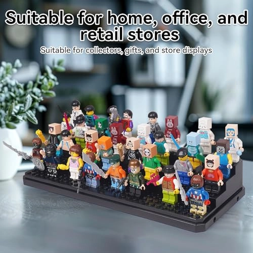 Minifigure Display Stand - 4-Tier Holds 38 Figures Black Pack