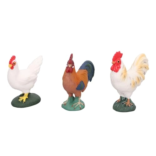 Simulated Farm Chicken Figurines - Soft Plastic