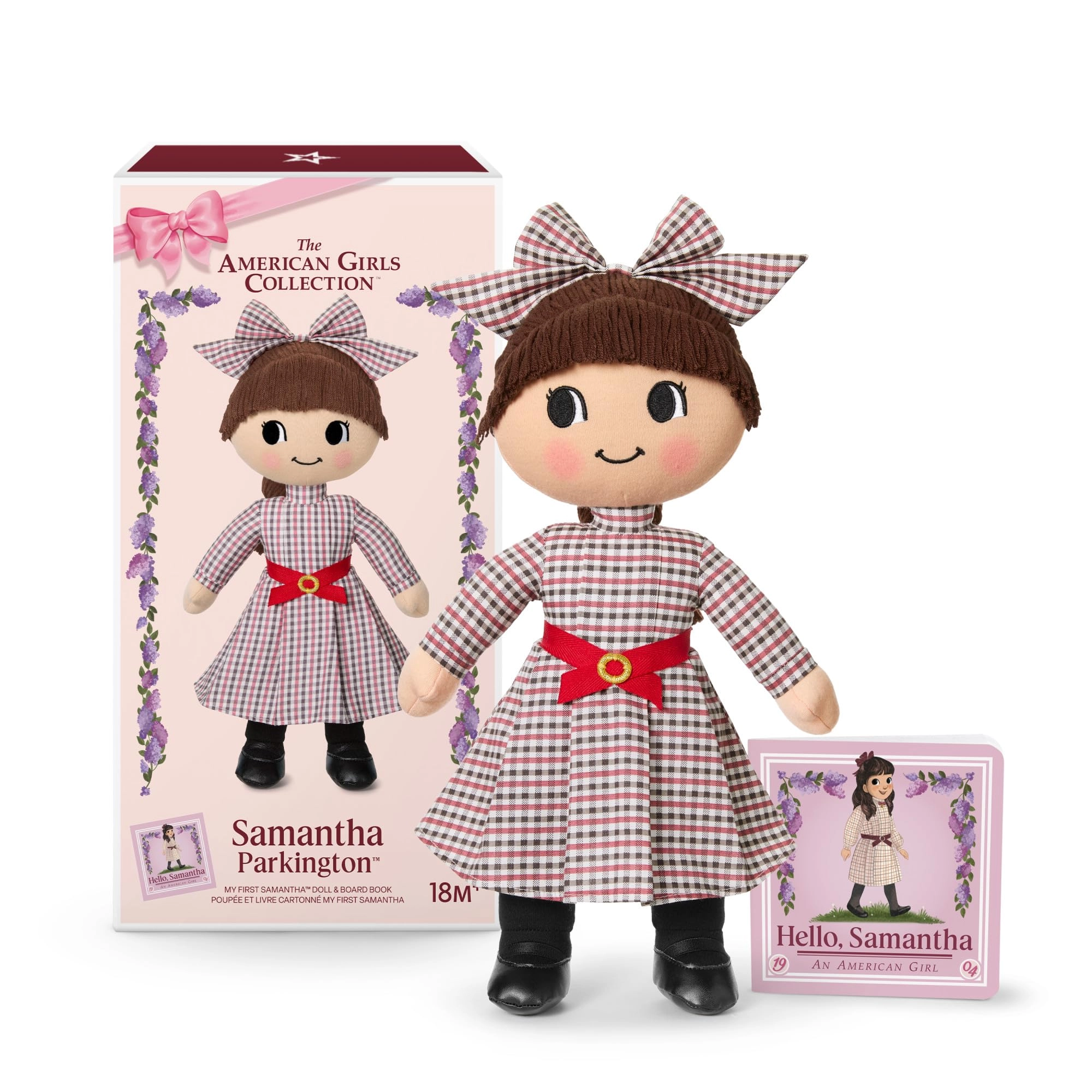 American Girl Samantha Doll - 13.5" knit plush + Hello, Samantha Board Book Ages 18+