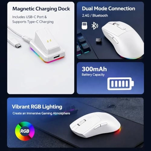 Wireless Gaming Mouse - Bluetooth 2.4G Wireless