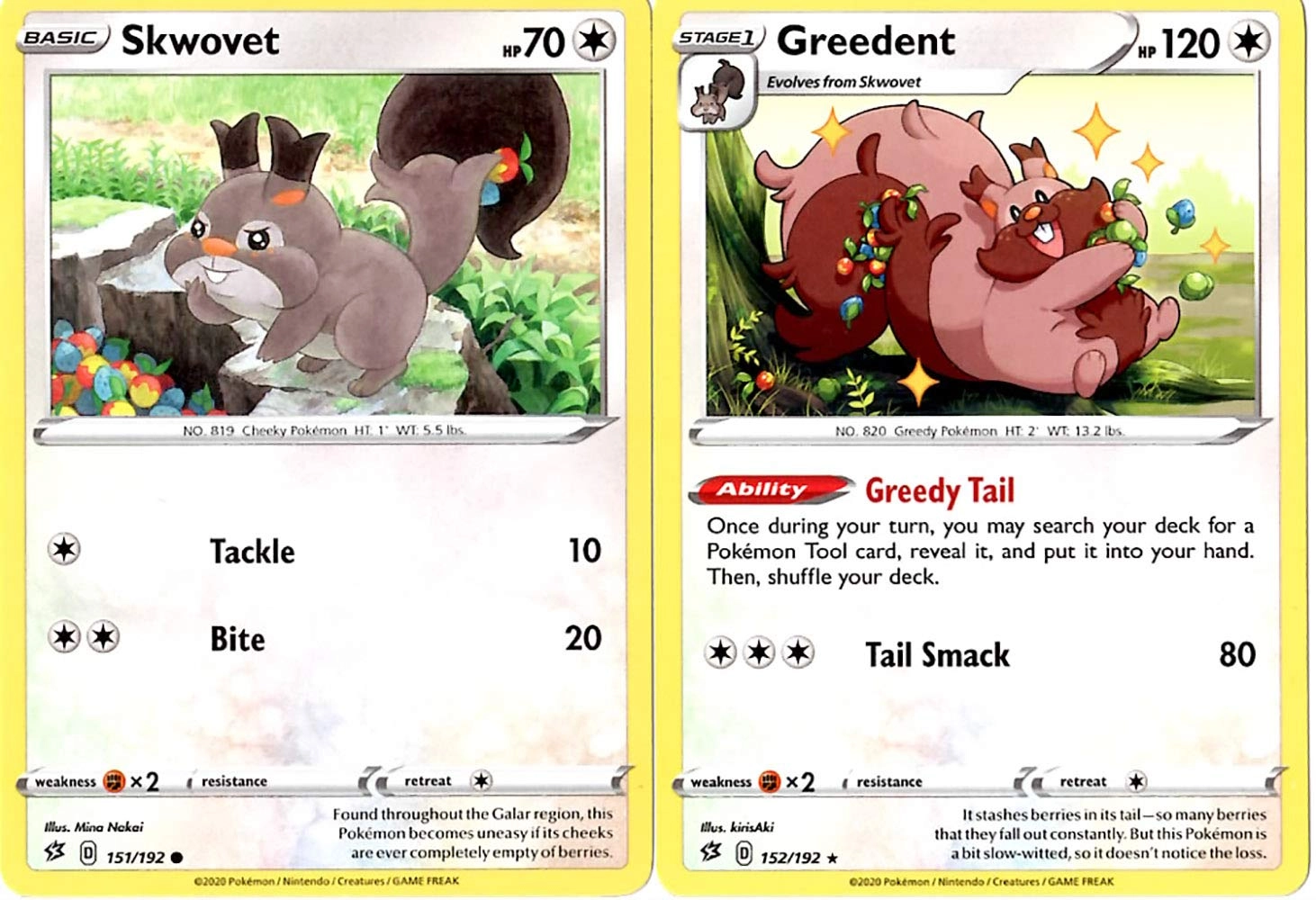 Pokémon Rebel Clash Evolution Set - Greedent 152/192 2pcs