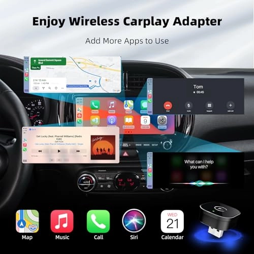 Wireless CarPlay Adapter - Mini USB Design 5.8GHz WiFi iPhone 6+
