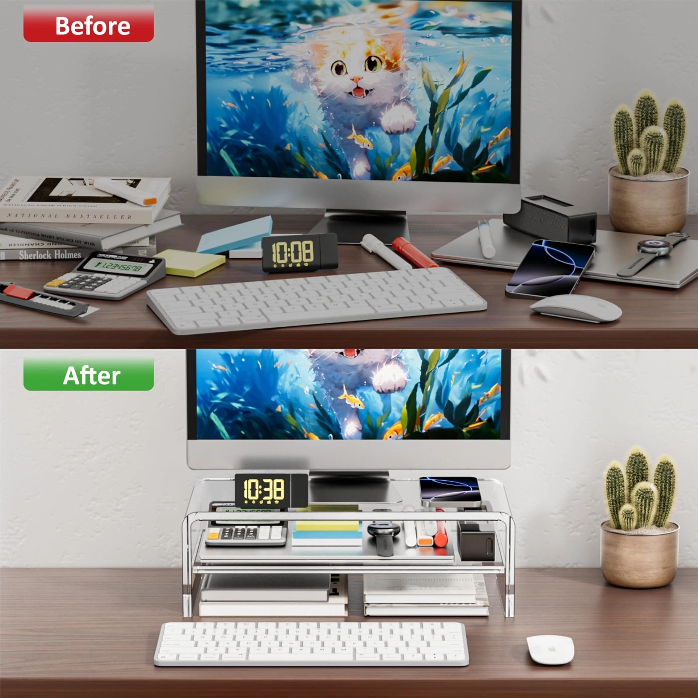 Clear Acrylic Monitor Stand Riser