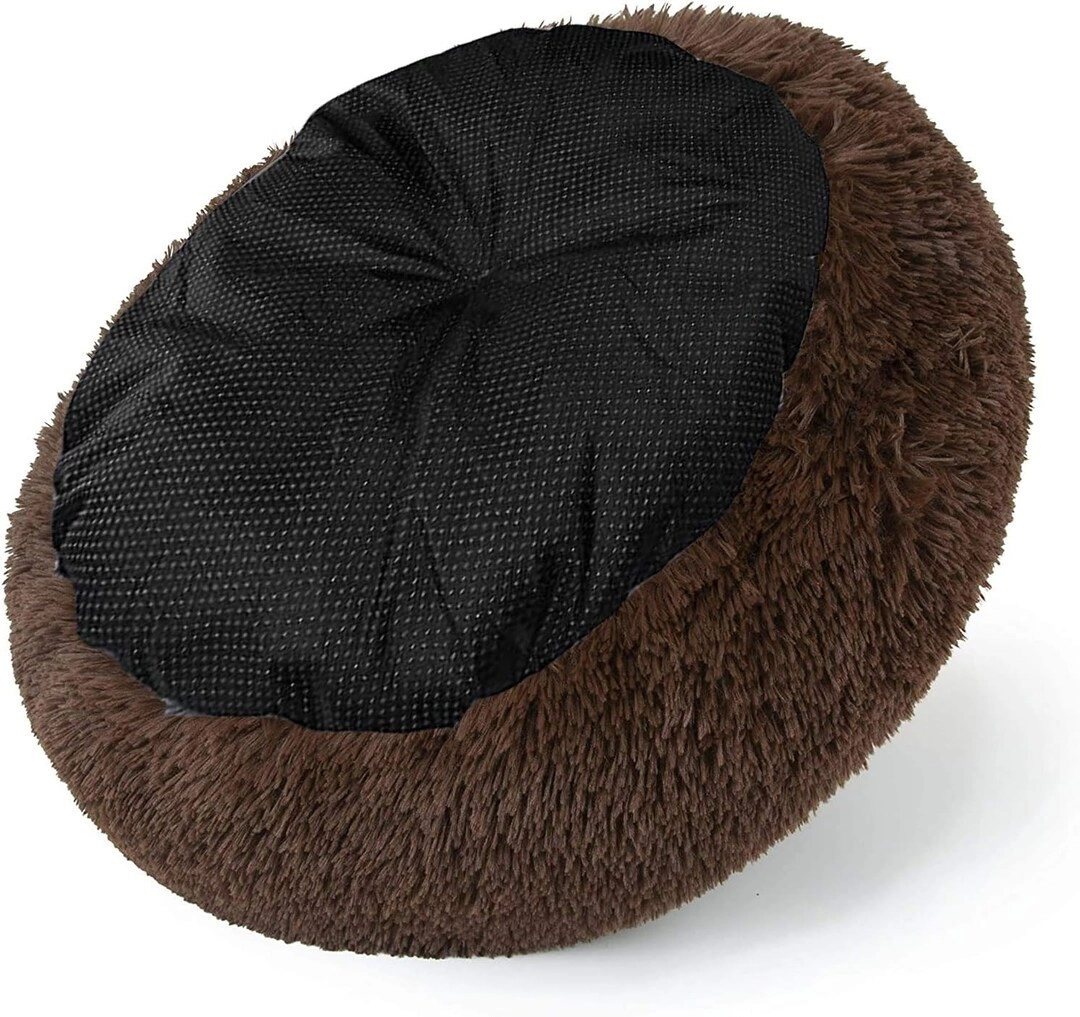 Velor Round Plush Dog Bed - 50 x 15cm