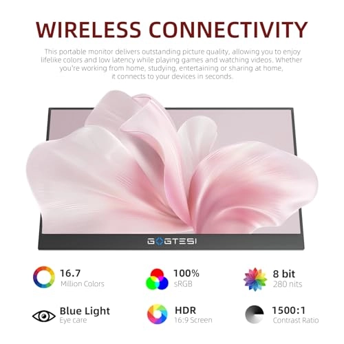 Wireless Portable Monitor - 15.6-wireless 15.6 Inches 1920x1080