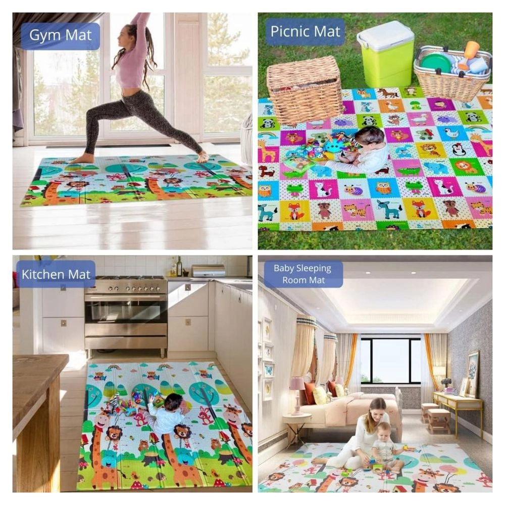 Reversible & Foldable Playmat - vibrant animal 0 month & above