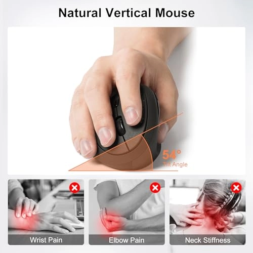 Ergonomic Vertical Optical Mouse - Wireless