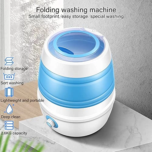 XHTONGSH غسالة قابلة للطي للطي المحمولة, غسالة صفرية اوتوماتيكية, عمل هادئ, الضوء الأزرق, ملابس داخلية غسل الملابس او عنصر صغیر, طاقة ومنطقة (Color : Green)