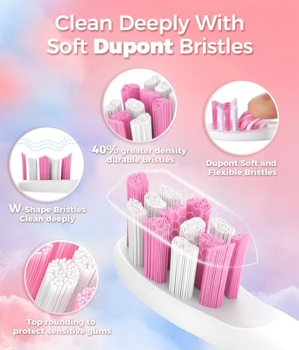 Electric Toothbrush - 40000 VPM 5 Modes Pink