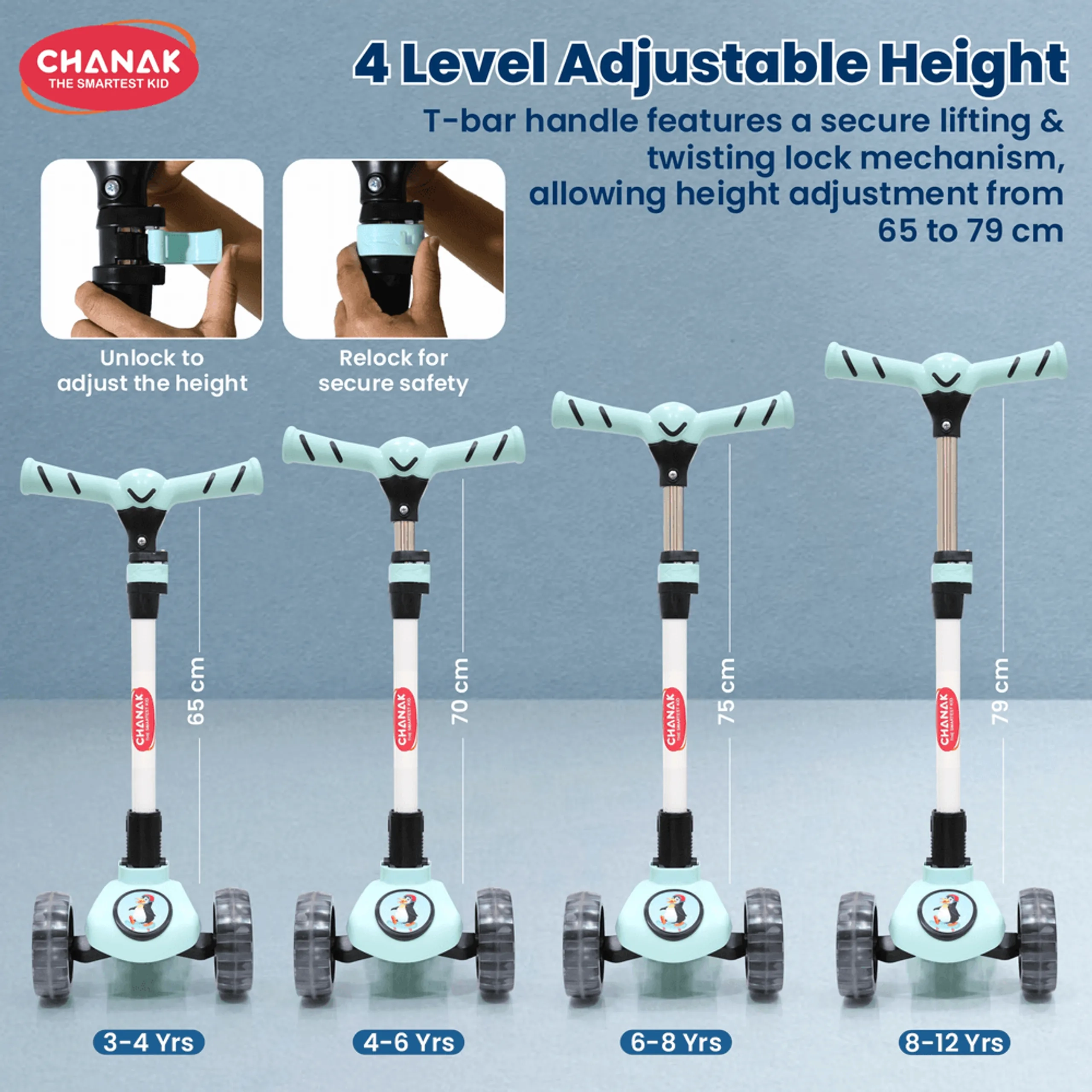 Go Rider Kick Scooter – LED Foldable