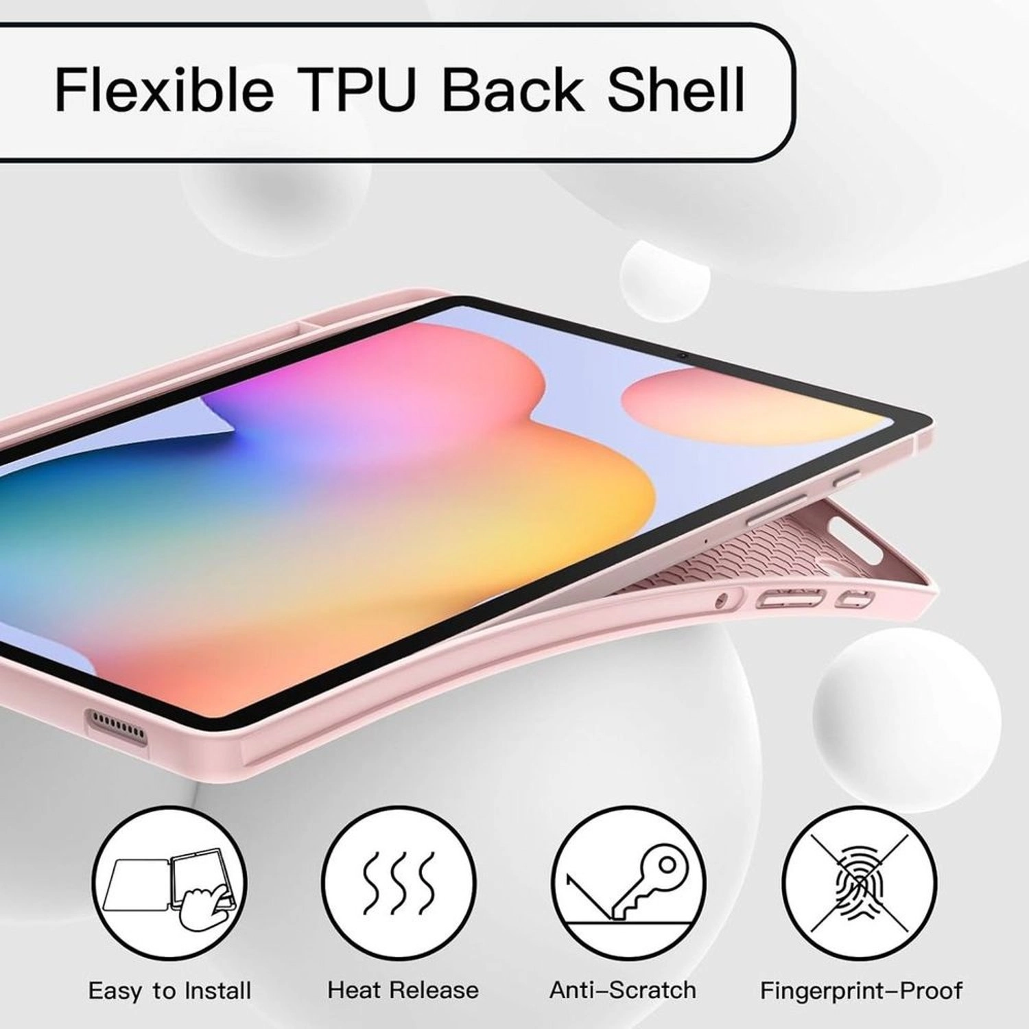 Trifold Stand Case with S Pen Slot for Samsung Galaxy Tab S6 Lite 10.4-inch