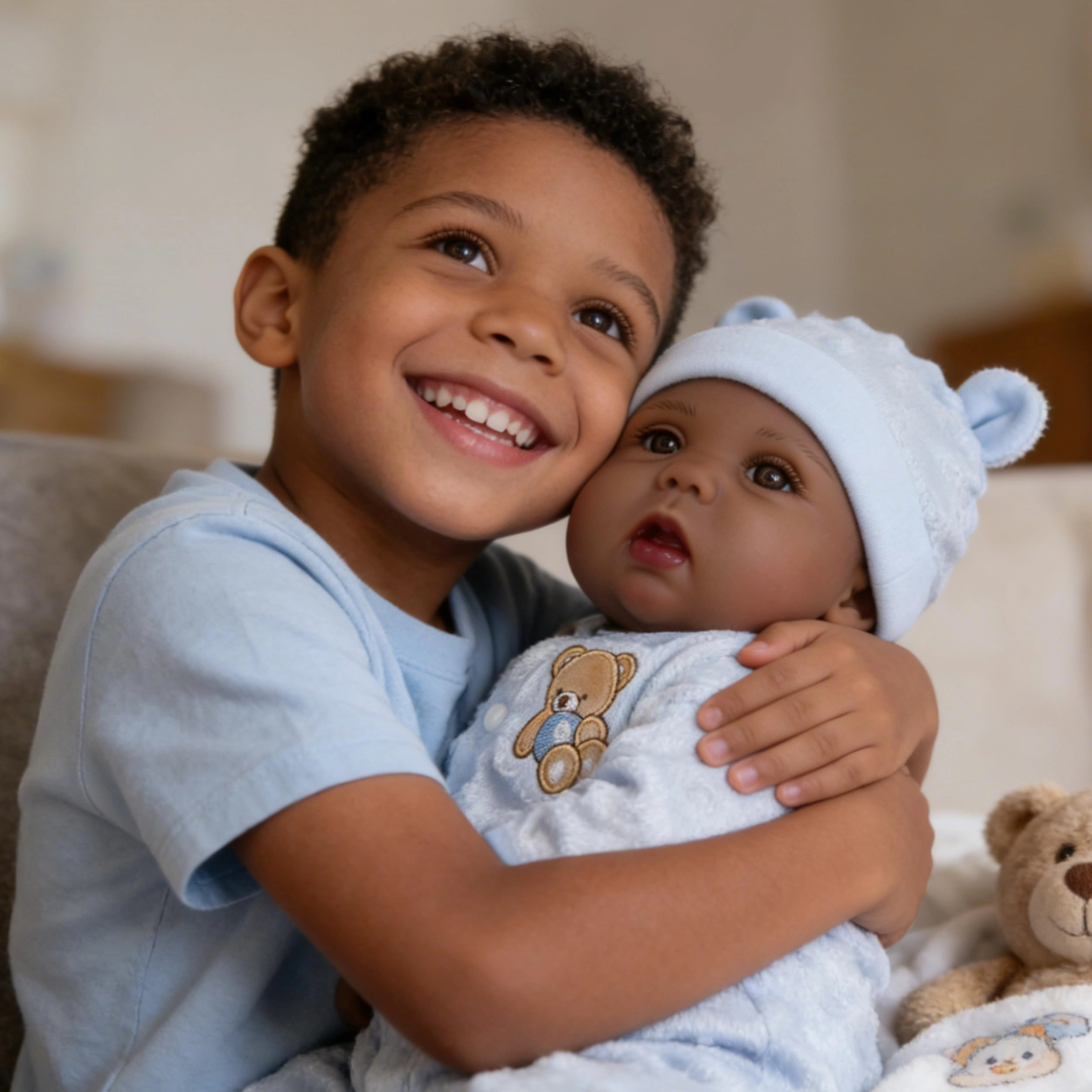 Reborn Baby Doll - 18 Inch Silicone African American Ages 3+ Gift Set