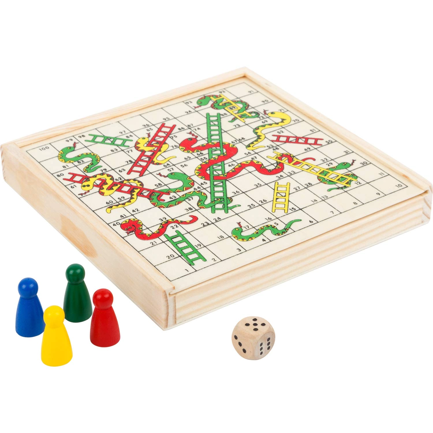 Small Foot Snakes and Ladders Game To Go - Wood 100% FSC Certified