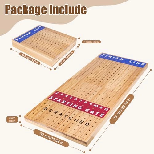 Horse Race - Foldable Thickened Wood Chessboard 11 Metal Horses