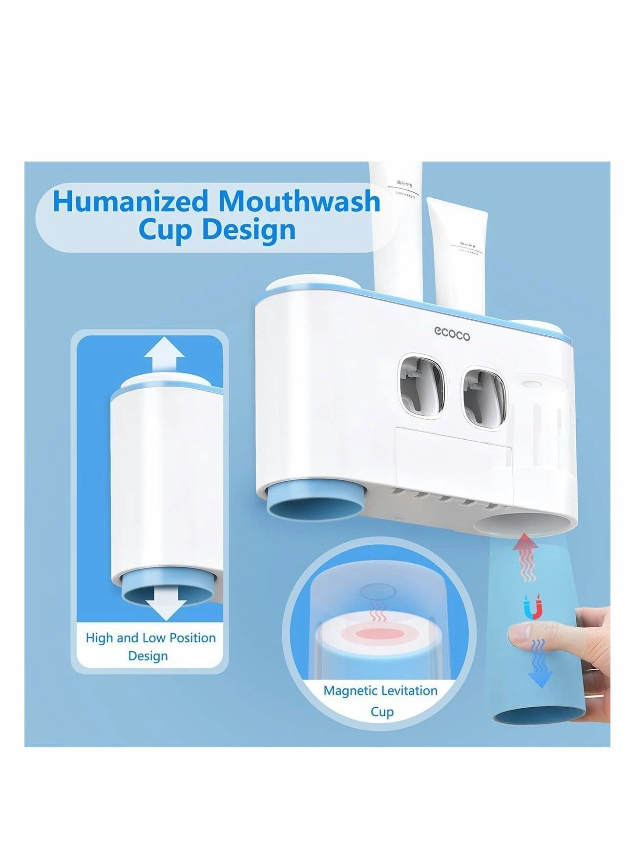 Toothbrush Holder - 5 toothbrush slots Wall Mounted