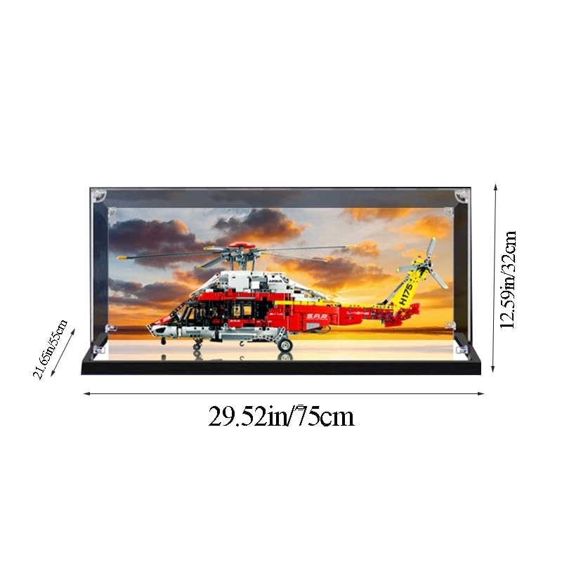 Acrylic Display Case - Compatible with 42145 Black Bottom Transparent