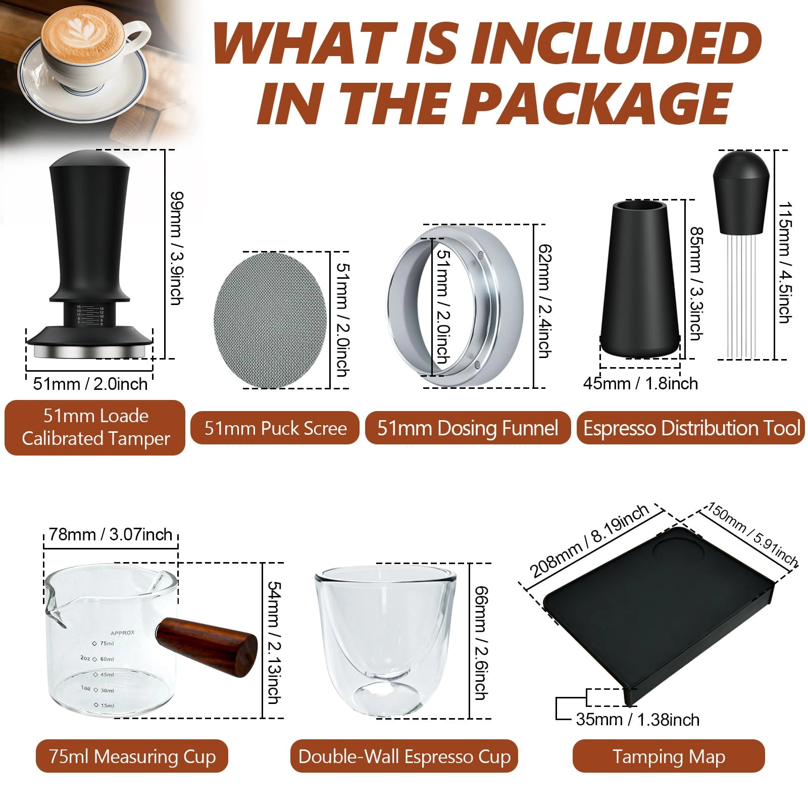 Espresso Accessories Kit - 7 Pcs 51mm