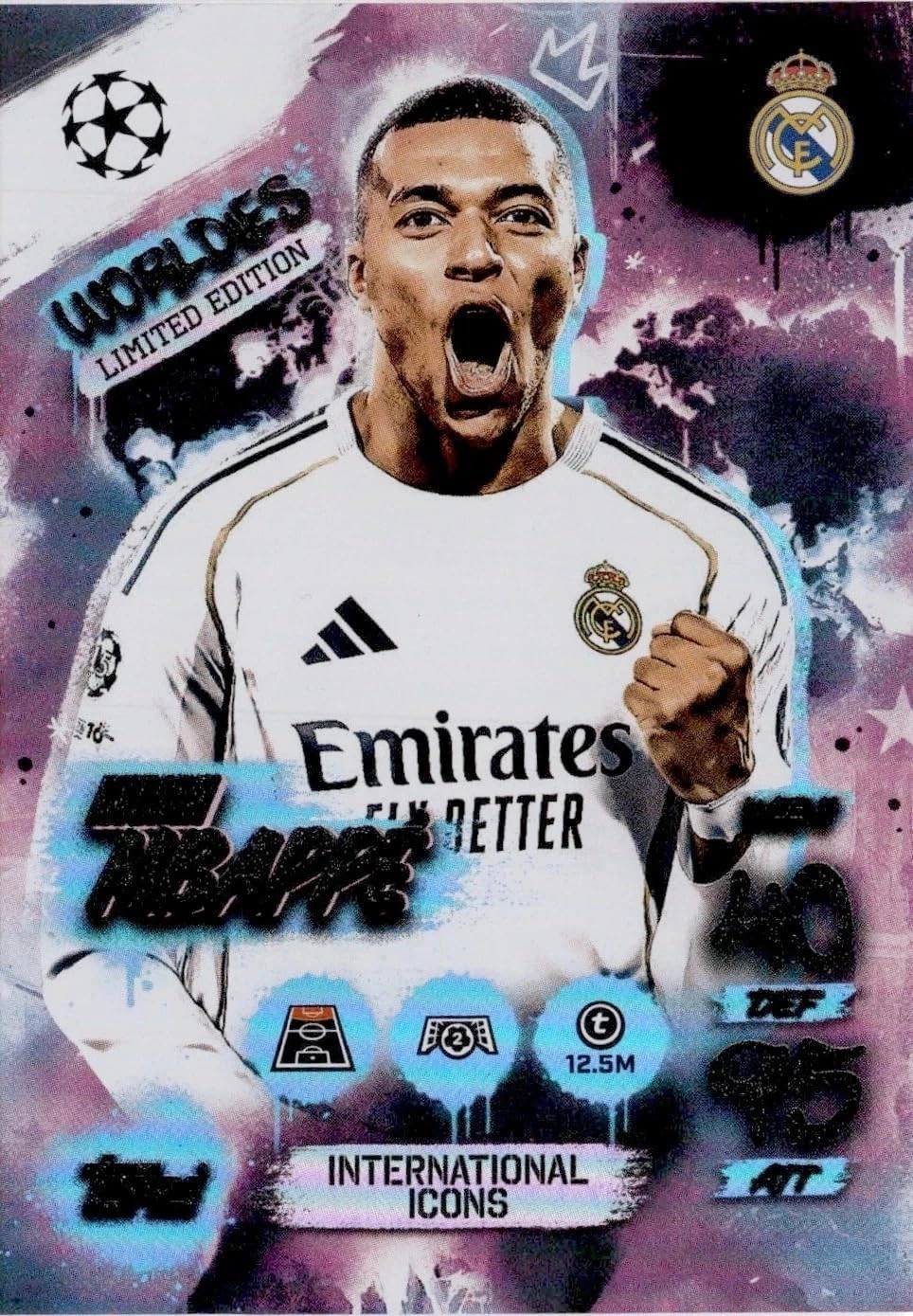 Topps Match Attax 2025 2026 Kylian Mbappe Worldies Limited Edition