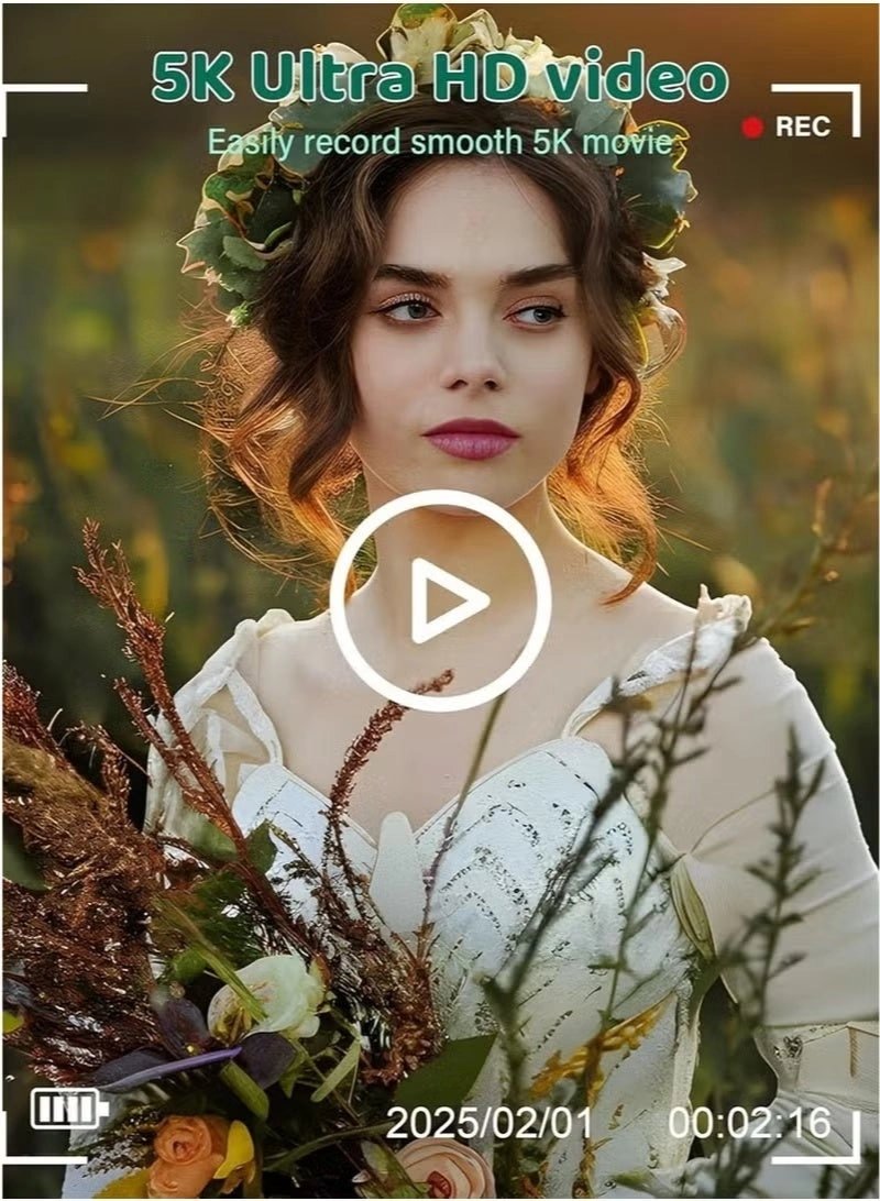 5K Digital Camera - 75MP 18X