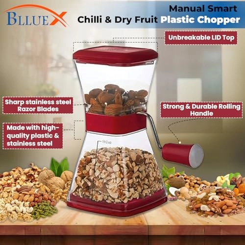 Manual Smart Chilli & Dry Fruit Plastic Chopper - 250 ML