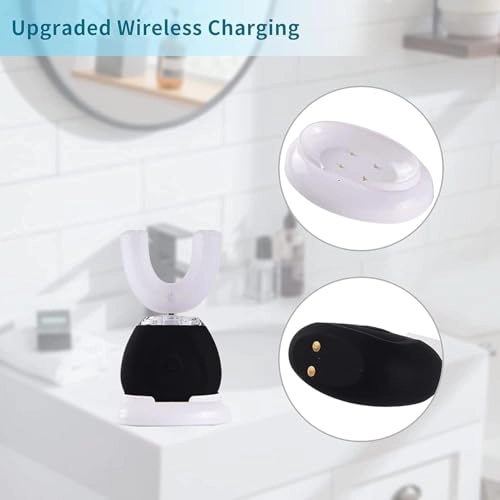 U-Shaped Ultrasonic Toothbrush - IPX7 Waterproof 3 Modes Whitening Blue Light