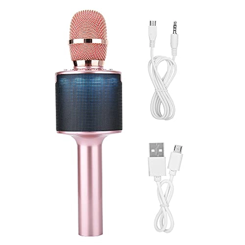 Karaoke Bluetooth Microphone - 4 Hour Playtime TF Card Slot RGB LED Lights
