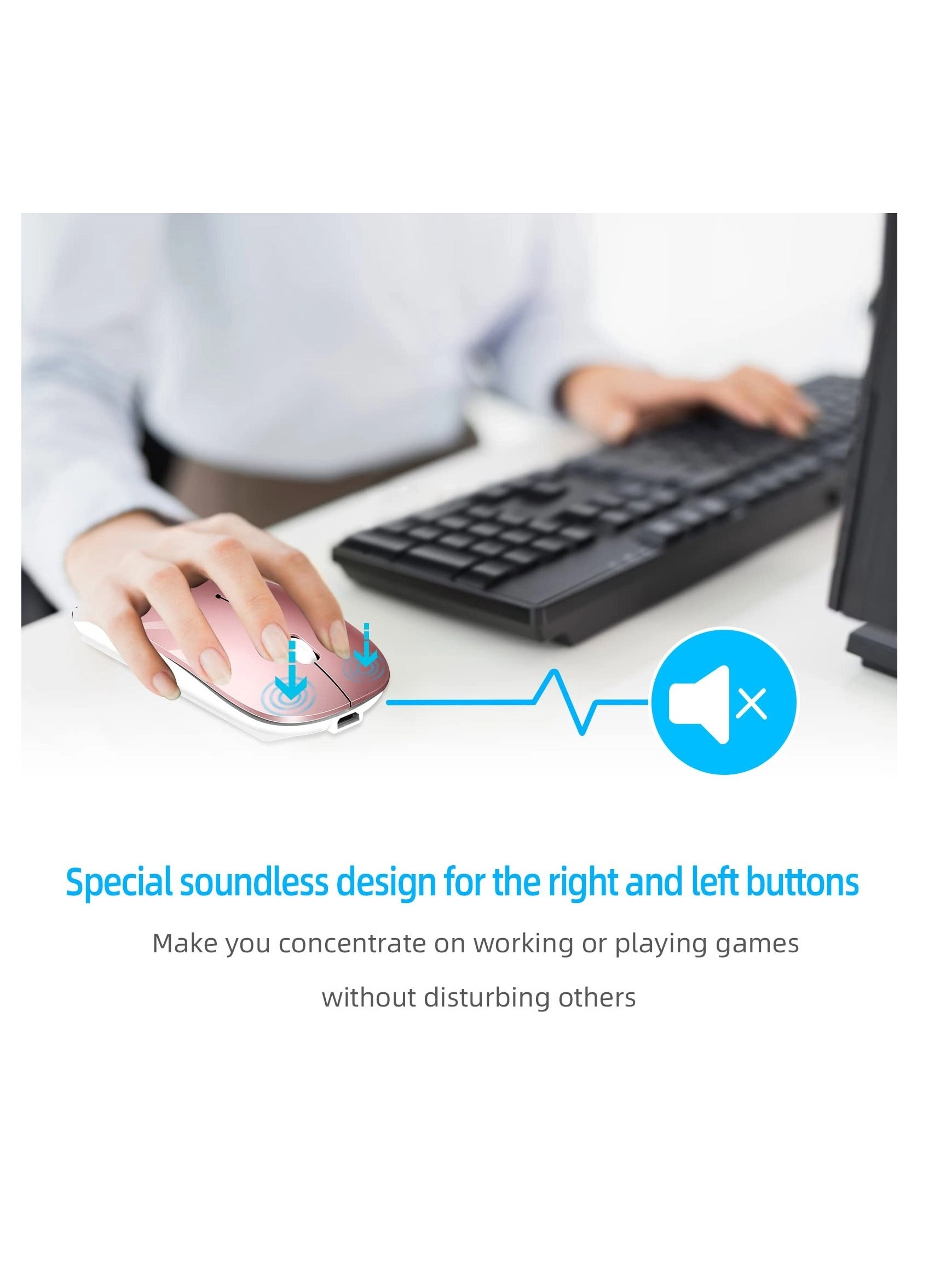 Dual-Mode Silent Cordless Mouse - Wireless