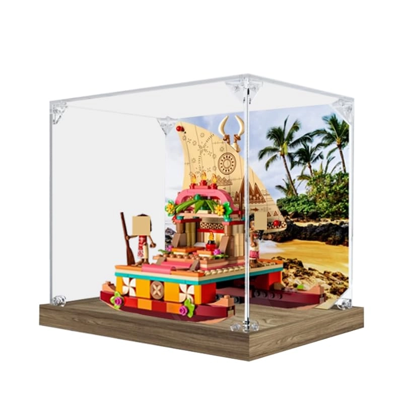 Clear Acrylic Display Case (43210) - 9.05x6.69x7.87in. Black Bottom+background