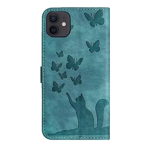 Cute Cat Case Wallet Embossed Flip Cover for iPhone 11