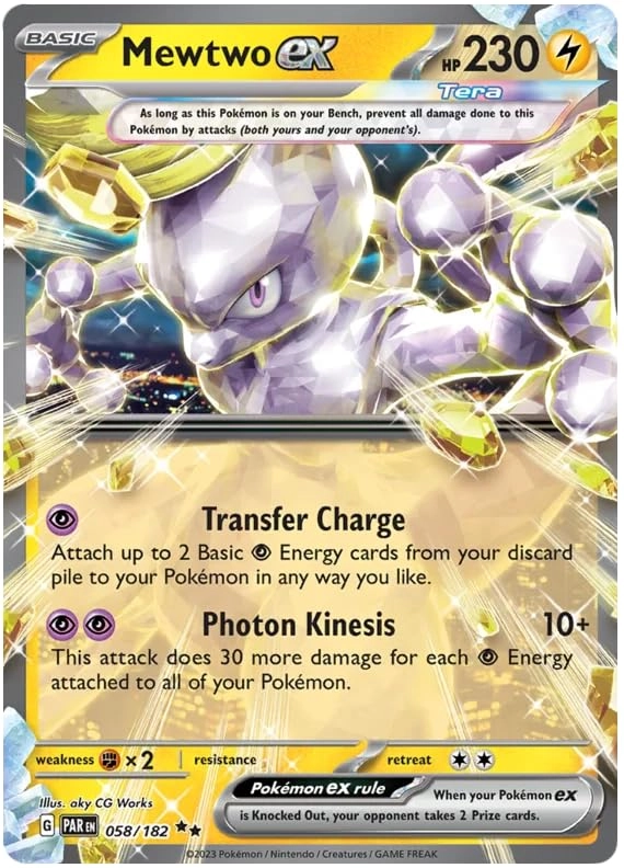 Pokémon Pokemon Mewtwo ex 058/182 - English - SV04 Paradox Rift + Toploader