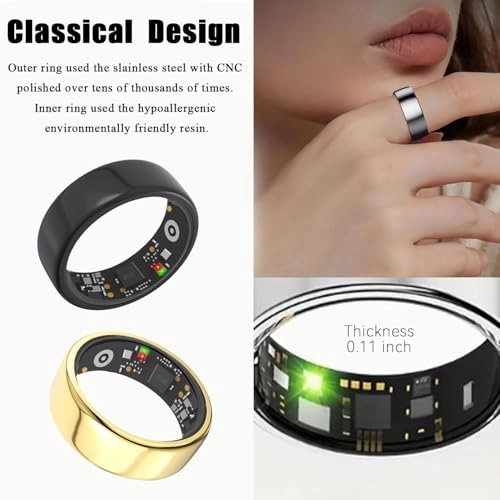 Smart Ring - Size 10 Black IP68 Waterproof