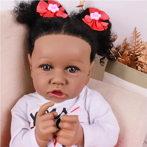 Reborn Baby Doll - 22 Inch Silicone Black Ages 3+