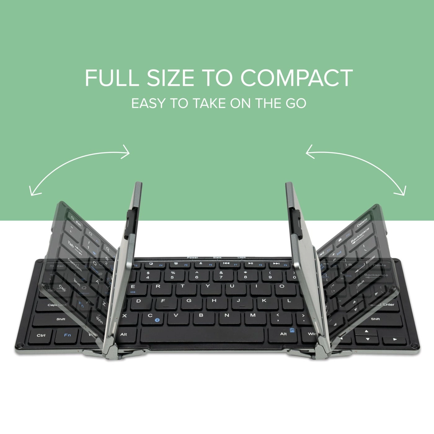 Foldable Bluetooth Keyboard - Full-Size Multi-Device Wireless
