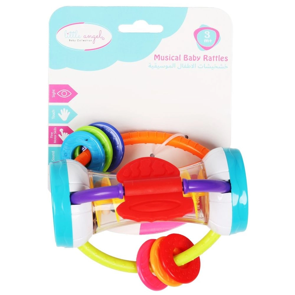 Spiralium Teether Toy - 3 handles 6 teething clacker rings