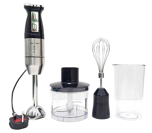 4 IN 1 HAND BLENDER - Two speed settings Pulse function Includes chopper & whisk