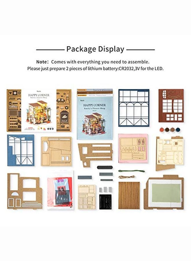 DIY Miniatures Dollhouse Kit - Emily's Florist 1/24