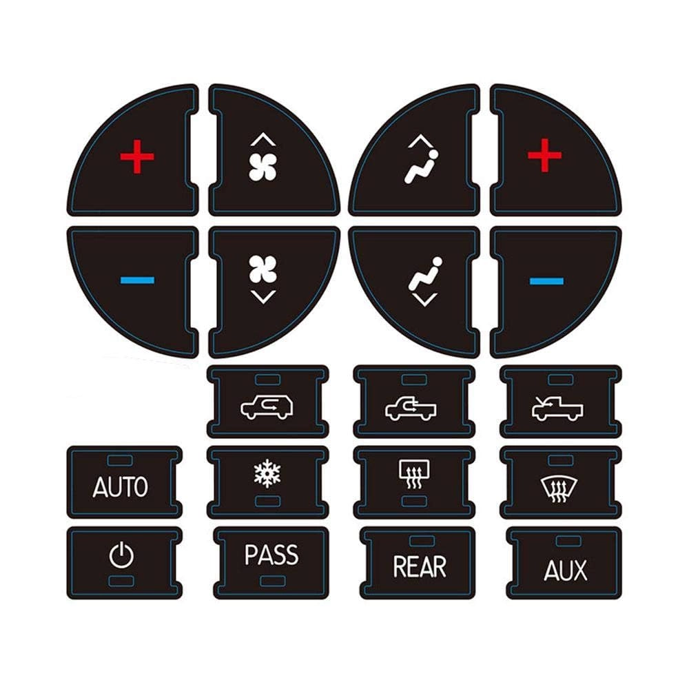 pawaca AC Dash Accents Button Sticker Repair Kit - Tahoe Suburban Avalanche Silverado Yukon Envoy Safari 2007-2015