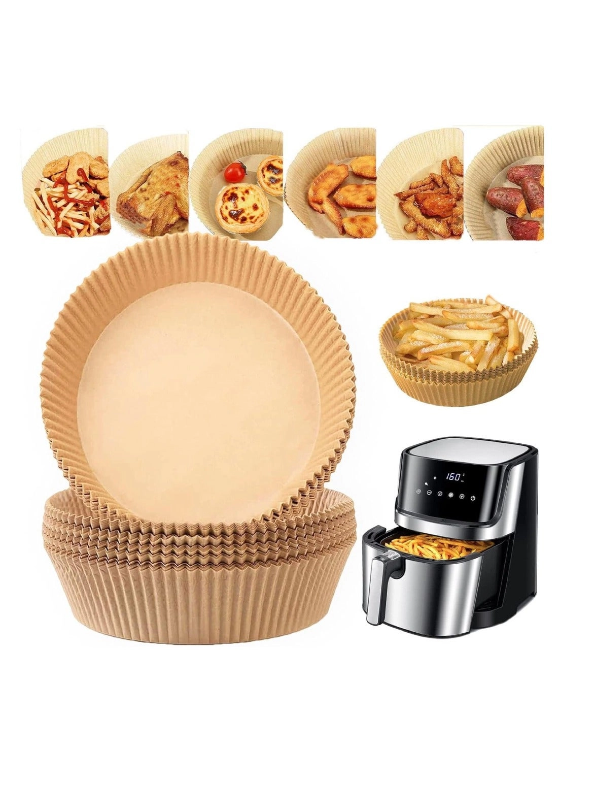 Yuwell Air Fryer Paper Liners - parchment paper 50 piece(s)