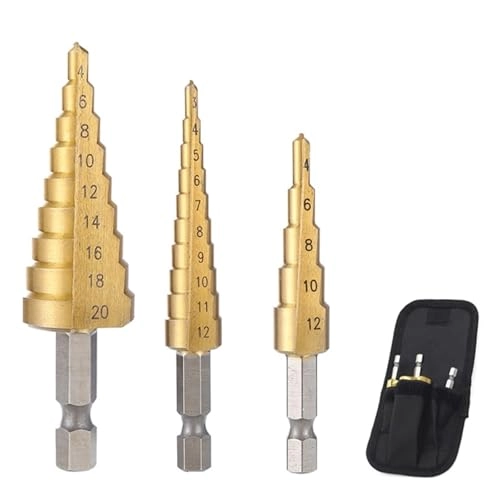 Spiral Grooved Drill Bits - Stainless Steel 3PCS 3-12 4-12 4-20