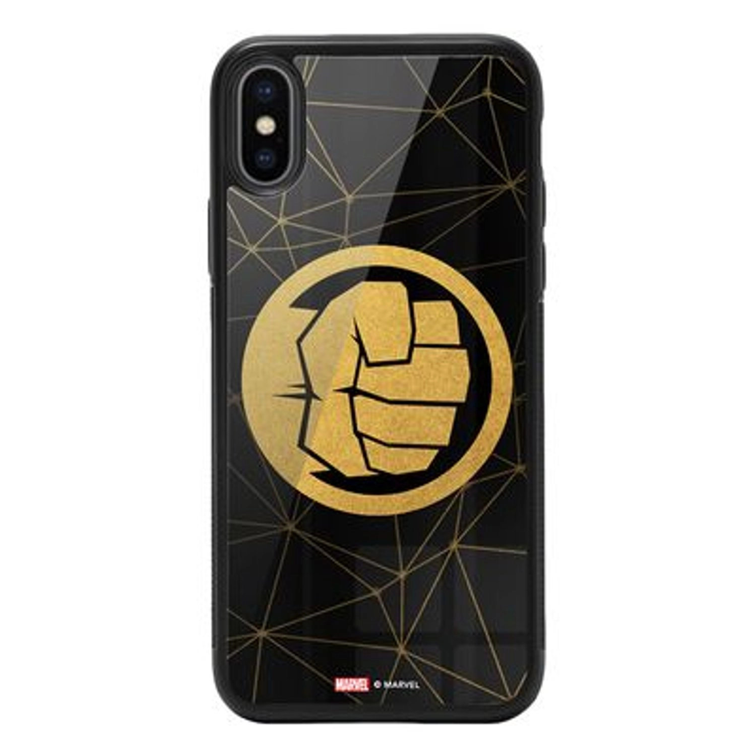 Wackylicious Hulk logo Cover for iPhone Xs - TPU Bumper Case + Tempered Glass Back Back Case