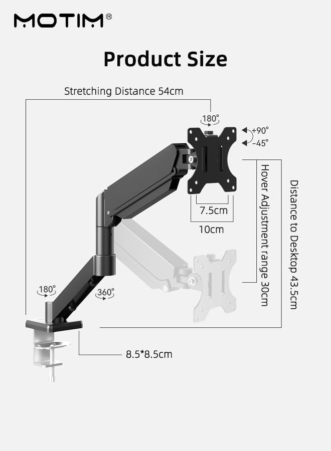 Monitor Arm Mount - 17 to 35 Inch VESA 75x75 & 100x100