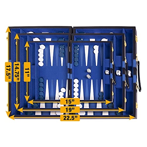 Backgammon Set - Premium Leather Case Strategy & Tip Guide