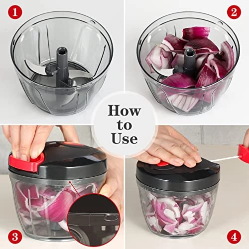 Manual Food Chopper - 650ML 3 blades