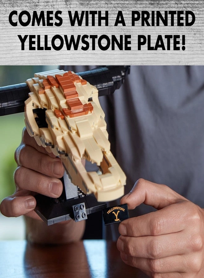 Yellowstone TV Show Cow Steer Skull Brick Building Set - 563 pcs