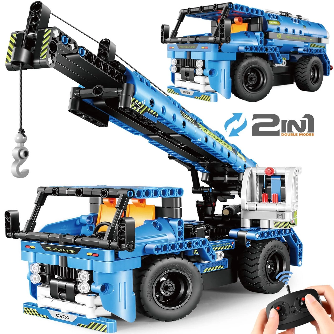 Remote Control Building Toys - 2-in-1 Technic Crane Truck