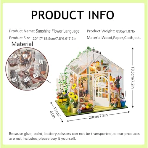 Miniature Wooden Dollhouse Furniture Kit - Creative Room 1:24