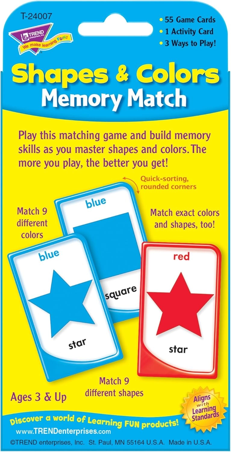 Colors and Shapes Memory Match - 3 months and up 56 pieces