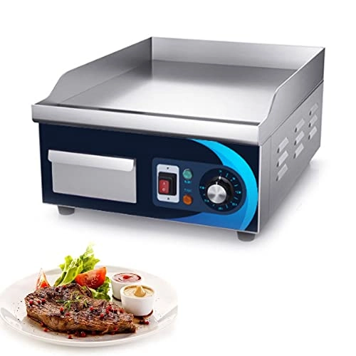 Commercial Electric Countertop Griddle - 2000W Stainless Steel 356x385x8mm